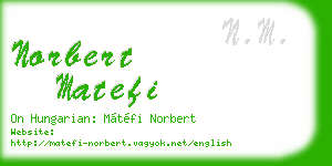 norbert matefi business card